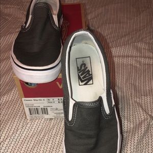 Vans slip ons charcoal grey